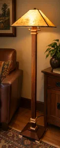 San Francisco Floor  Lamp in Walnut with Maple Trim
